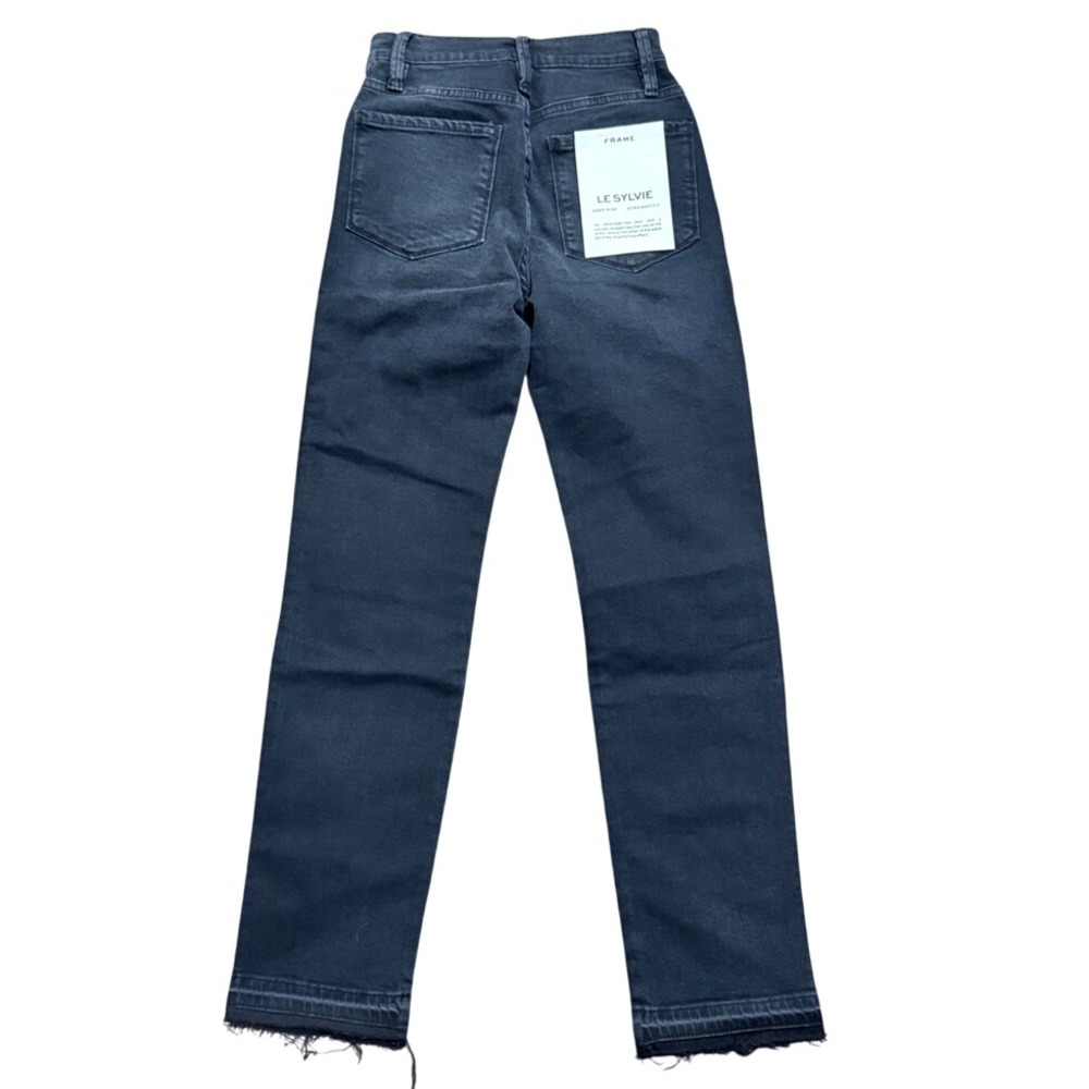 Frame Denim Jeans Womens 24 Le Sylvie Slender Straight Black Straight Leg NWT